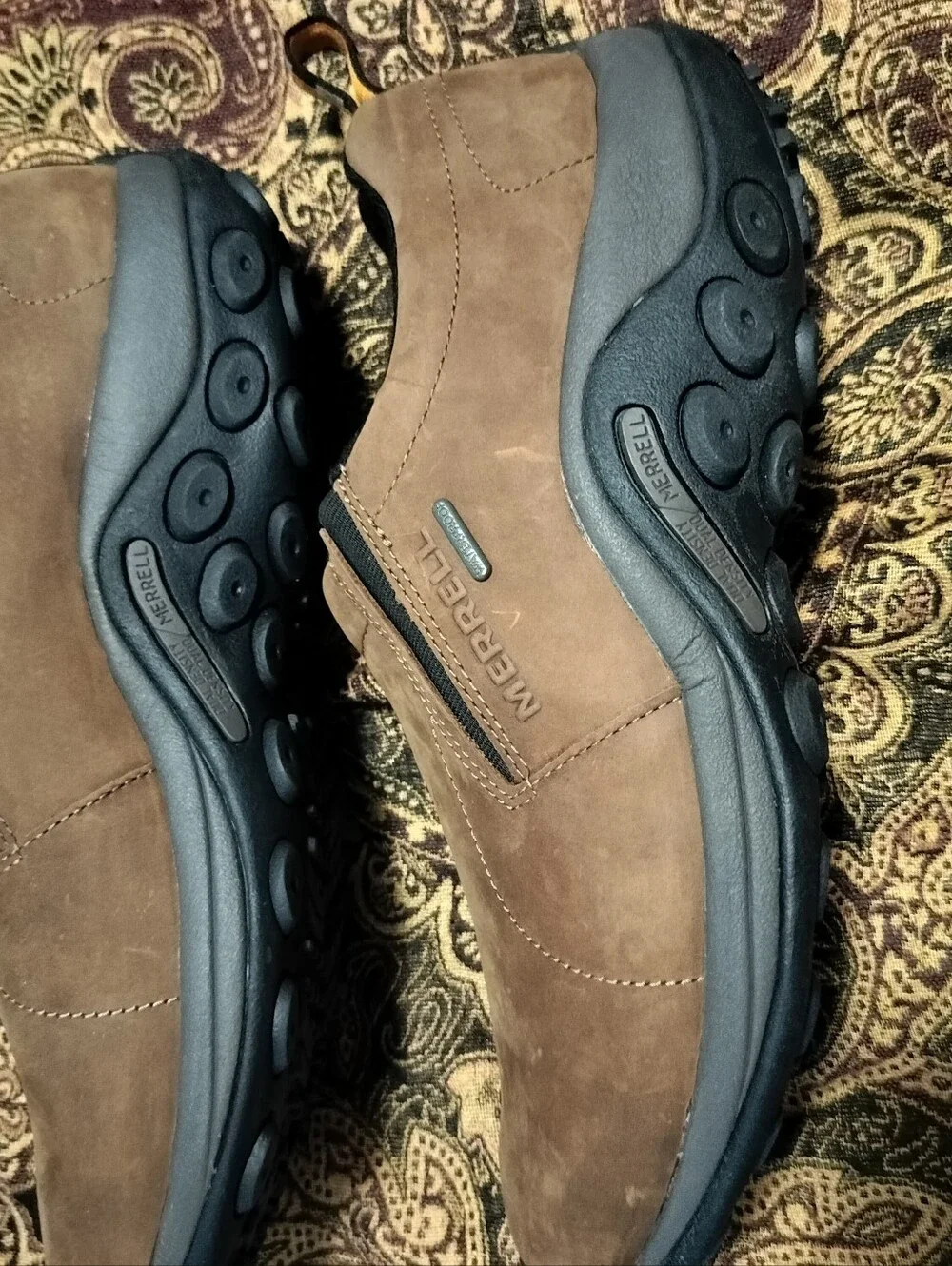 Merrell Men's 12W Brown Nubuck Slip-On Loafers